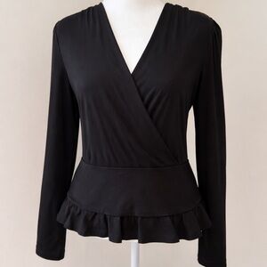Banana Republic size L Black V-Neck Blouse